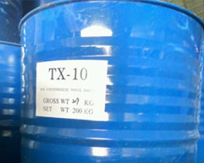 烷基酚聚氧乙烯醚（TX-10）  別名：壬基酚聚氧乙烯醚  適用范圍：主要用于油包水方面，具體行業包括紡織、石油、化工、橡膠、機械、皮革等。具體來說主要有合成洗滌劑重要組分之一，能配制各種凈洗劑；在農藥、醫藥、橡膠工業用作乳化劑；用作防腐劑、潤濕劑、電池緩蝕劑；在合纖短纖維混紡紗漿料中做柔軟劑，可提高漿膜的平滑性和彈性；且具有除靜電效果等等。  20200725100256_272.jpg